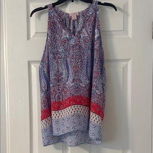 St. Tropez Purple and Blue Asymmetrical Tank Top